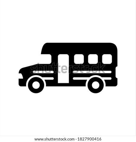 School bus vector icon on white background