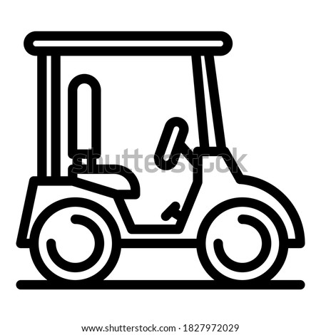 Caddy golf cart icon. Outline caddy golf cart vector icon for web design isolated on white background