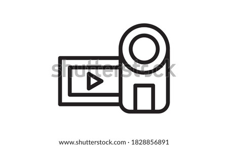 Camcorder icon flat style vector illustration.