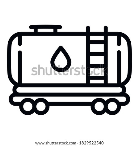 Wagon tank icon. Outline wagon tank vector icon for web design isolated on white background