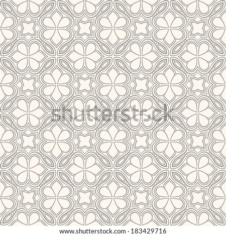 seamless abstract gray and beige pattern with flowers. vector illustration 