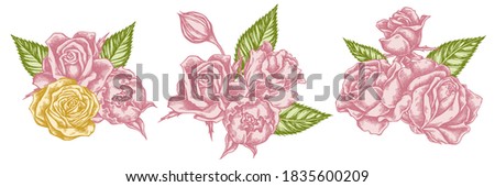 Flower bouquet of pastel roses