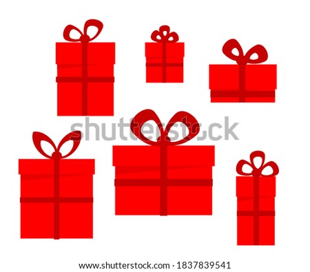 Collection of various gifts on a white background. Cartoon. Vector illustration.