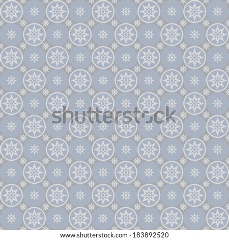 Seamless geometric pattern. Structure of circles and stars. Vector.