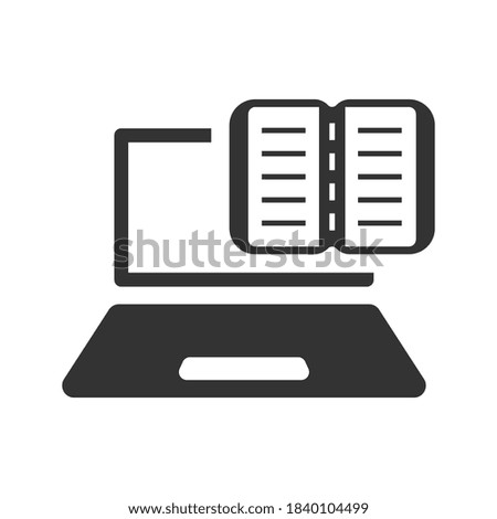Online reading book icon on white background