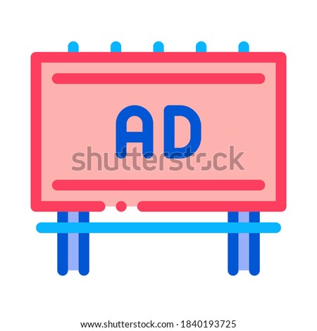 mounted overhead billboard icon vector. mounted overhead billboard sign. color symbol illustration