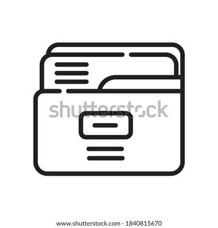 Medical record folder simple medical line icon