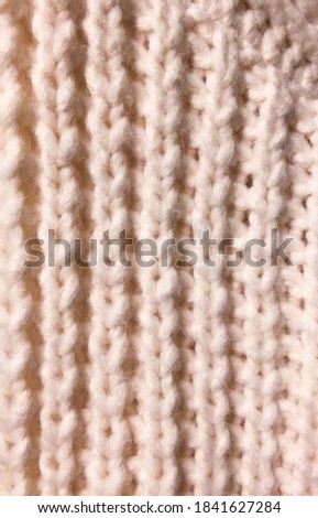 Knitting. Handmade Pattern. White Knit Thread
