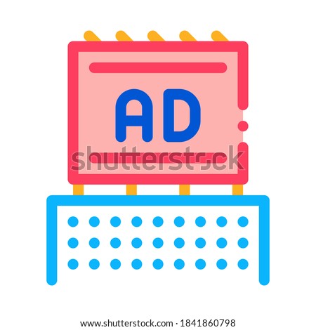 billboard on top of high-rise building icon vector. billboard on top of high-rise building sign. color symbol illustration