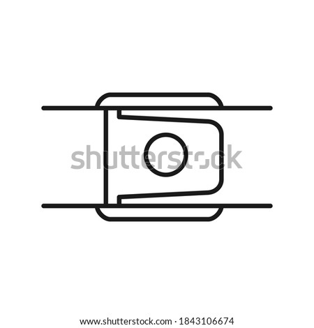 Cargo belt with buckle icon. Diving and underwater fishing equipment. Isolated vector illustration on white background. Editable stroke