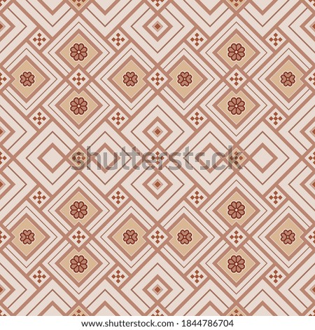 Kilim bohemian seamless pattern for printed fabrics in vector format, repeatable in rectangular shape. All element of the patterns are grouped and layered per each color. Easy to use and to edit for v