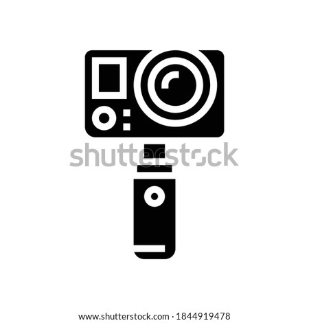underwater video camera glyph icon vector. underwater video camera sign. isolated contour symbol black illustration