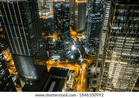 The aerial view of the city is in Shanghai