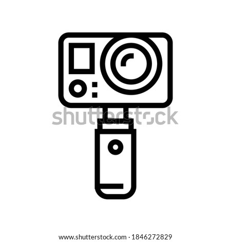 underwater video camera line icon vector. underwater video camera sign. isolated contour symbol black illustration
