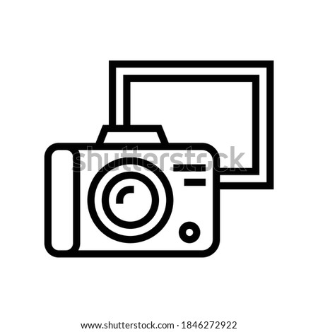vintage photo camera line icon vector. vintage photo camera sign. isolated contour symbol black illustration