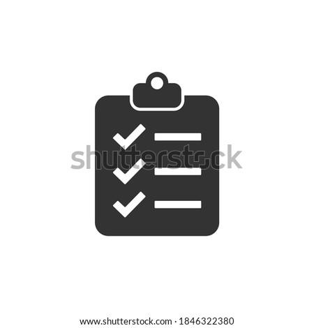 Clipboard trendy flat style icon symbol shape. Checklist logo sign button. Vector illustration image. Isolated on white background.
