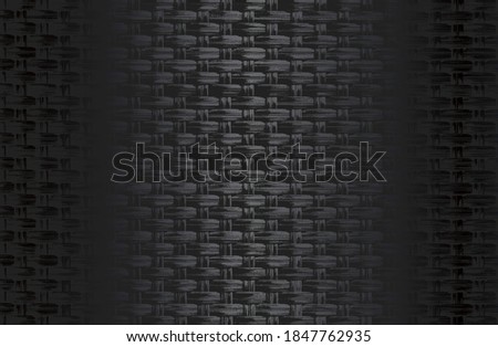 Luxury black metal gradient background with distressed wicker vine texture. Vector illustration