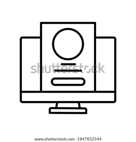 Computer Monitor File display line icon