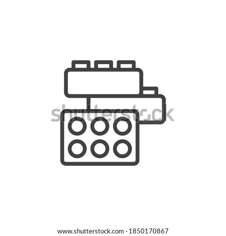 Toy bricks line icon. linear style sign for mobile concept and web design. Construction blocks game outline vector icon. Symbol, logo illustration. Vector graphics