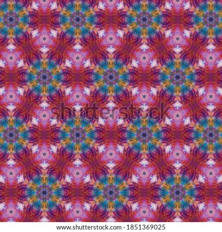 violet, purple, orange and blue watercolor kaleidoscopic pattern for textile, surface, fashion, interior design. acrylic gouache pattern background. geometrical design textile
