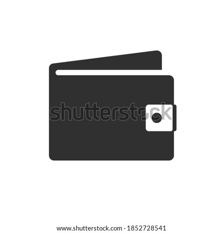 money wallet case icon, cash purse silhouette, icon vector isolated black and white pictogram
