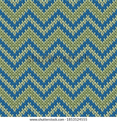 Woolen chevron stripes knitted texture geometric seamless pattern. Jacquard stockinet ornament. Norwegian style seamless knitted pattern. Handicraft backdrop.