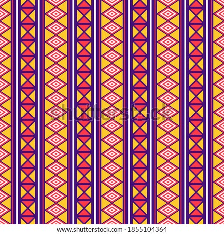 Seamless vector pattern with geometric ornament. Boho design for textiles. Background with ethnic motives.