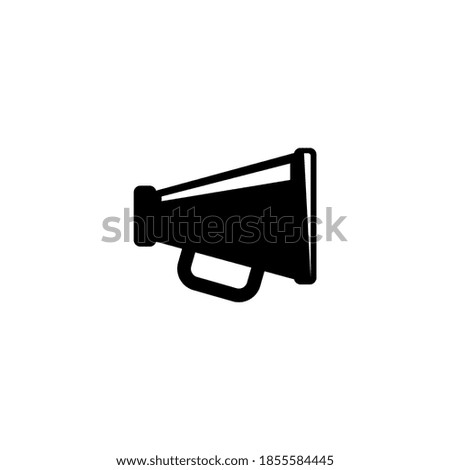 Megaphone, Announcement Loudspeaker. Flat Vector Icon illustration. Simple black symbol on white background. Megaphone, Announcement Loudspeaker sign design template for web and mobile UI element