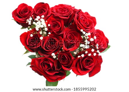 fresh red roses in a bouquet as background       