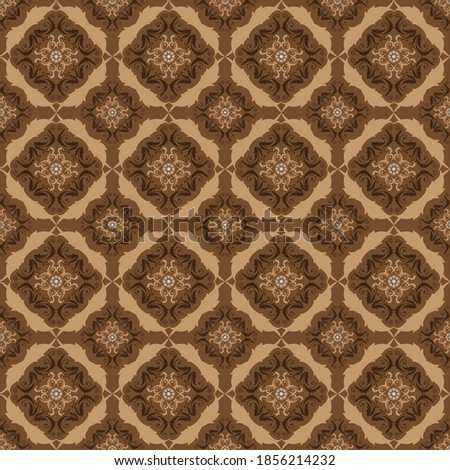 Simple flower motifs on Bantul batik design with smooth brown color concept.