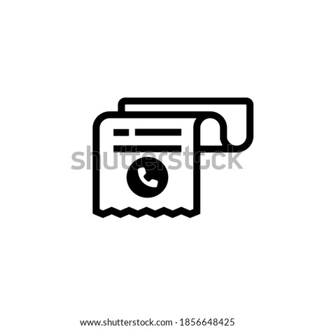 Phone bill receipt icon. Invoice icon. Cashier receipt icon. Hand holding a receipt bill. Pay bill icon. Vector EPS 10. Isolated on white background.