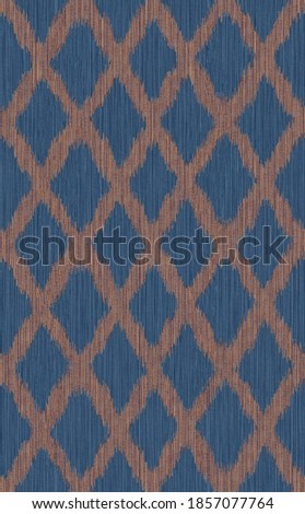 Woven Effected Diagonal Stripes Seamless Pattern Scribble Stylish Design Detailed Texture Interior Style Navy Blue Brown Tones