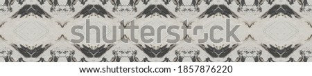 Black and White Seamless Contemporary Art. Black and White Doodle  Border. Charcoal Modern Rug. Endless Drawn Asian Motif. Gray Seamless Decorative Style.