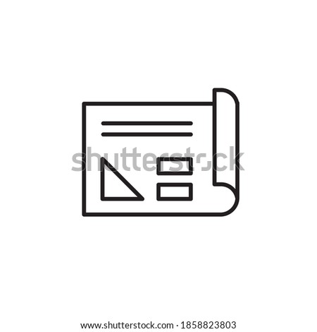 blueprint icon vector line style design. isolated on white background