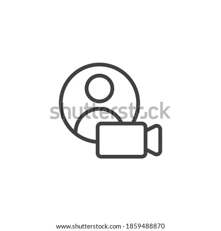 Contact video call line icon. linear style sign for mobile concept and web design. Video chat call outline vector icon. Symbol, logo illustration. Vector graphics
