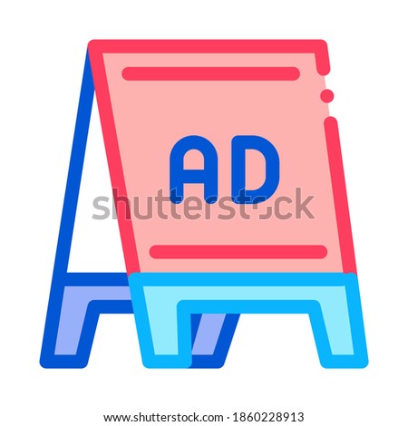 folding billboard icon vector. folding billboard sign. color symbol illustration