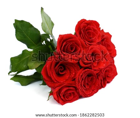 beautiful bouquet of rose flowers isolated on white background