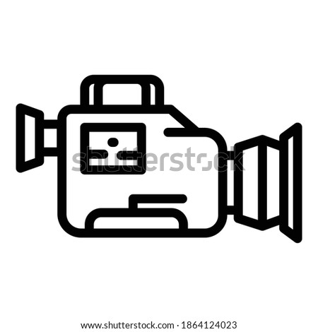 Reportage camera icon. Outline reportage camera vector icon for web design isolated on white background