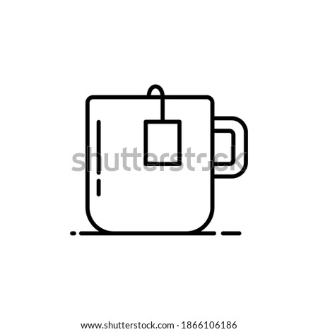 Outline vector tea cup icon isolated on white background. esp