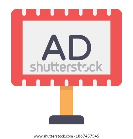 
Advertisement board icon style, ad board in flat design 
