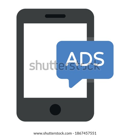 
Mobile ads icon in flat design, editable vector 

