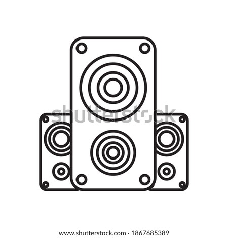 speakers party sound line style icon vector illustration design
