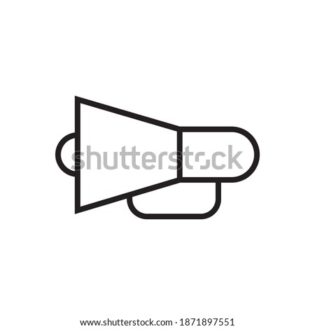 Electric megaphone with sound or marketing advertising line art vector icon for apps and websites