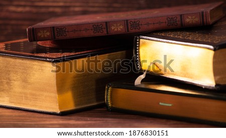 An arrangement of antique books