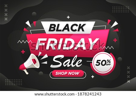 Flat design black Friday sale with megaphone