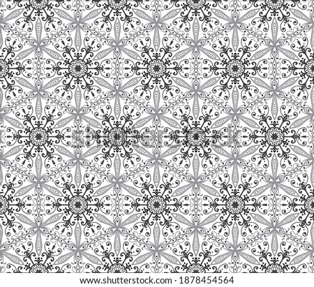Gray tones decorative ornamental seamless pattern design