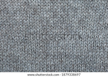 Wool knitted fabric, tricot, hand knit, natural color of wool