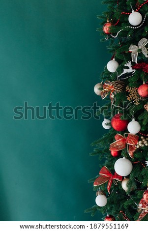 Twigs Christmas Tree decor New Year's background place for inscription