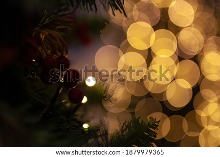 Christmas Decorations and Lights.Festive season. Happy Holidays