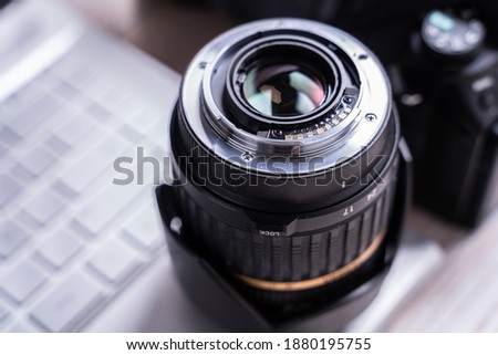 A top view of digital photography tools
